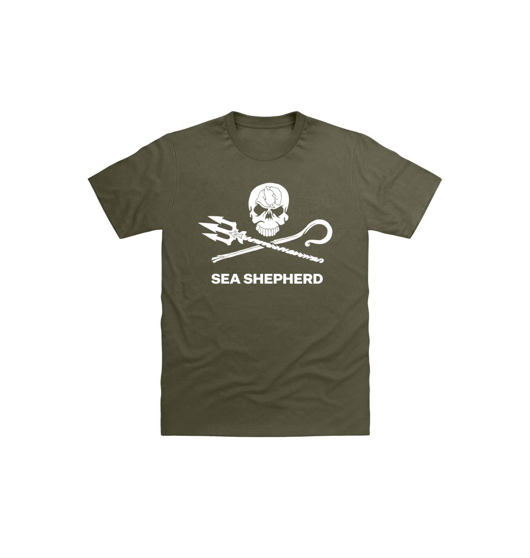 Military Green Printed Kids T-Shirt Front